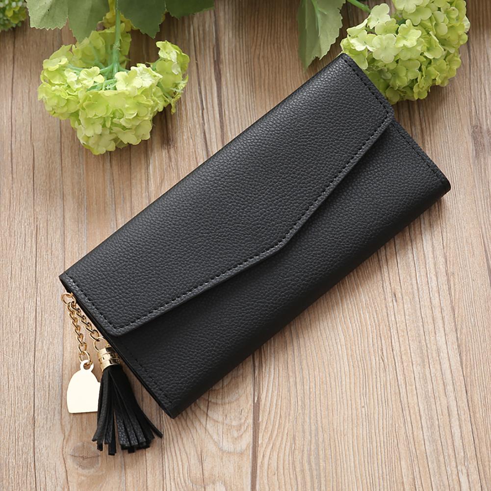 Tassels Long Wallet Ladies PU Leather Thin Mobile Holder Money Bag