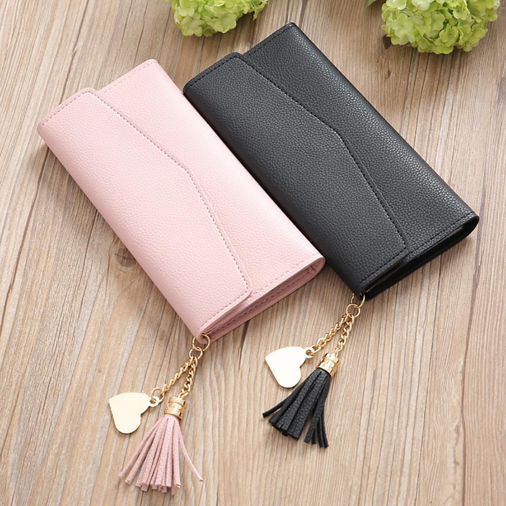 Tassels Long Wallet Ladies PU Leather Thin Mobile Holder Money Bag