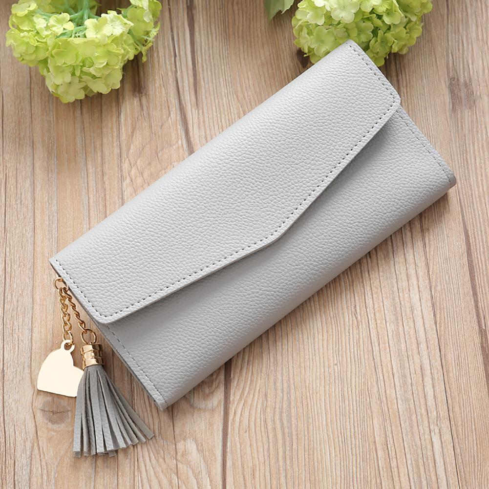 Tassels Long Wallet Ladies PU Leather Thin Mobile Holder Money Bag