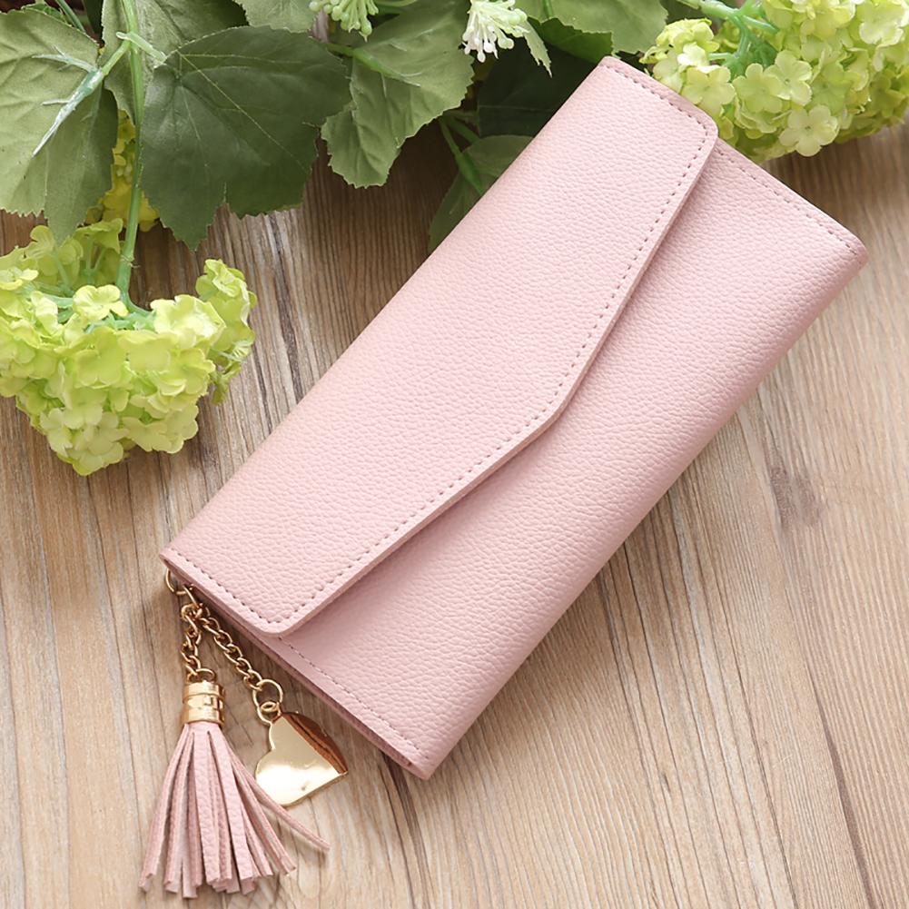 Tassels Long Wallet Ladies PU Leather Thin Mobile Holder Money Bag