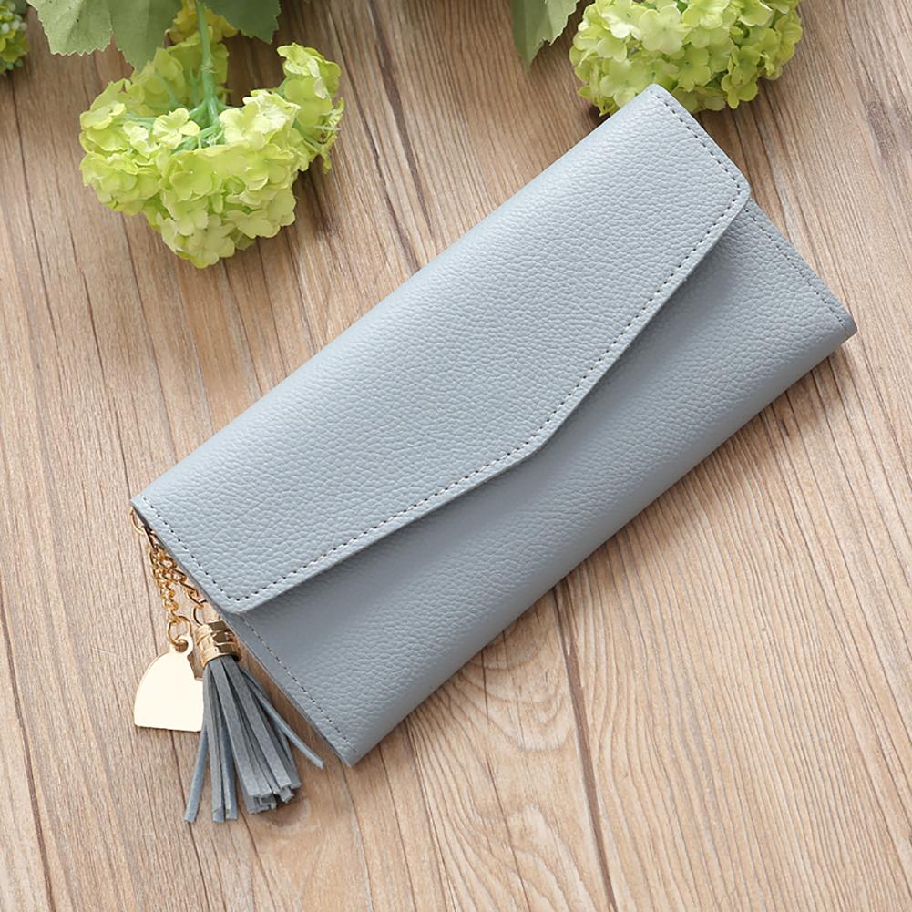 Tassels Long Wallet Ladies PU Leather Thin Mobile Holder Money Bag