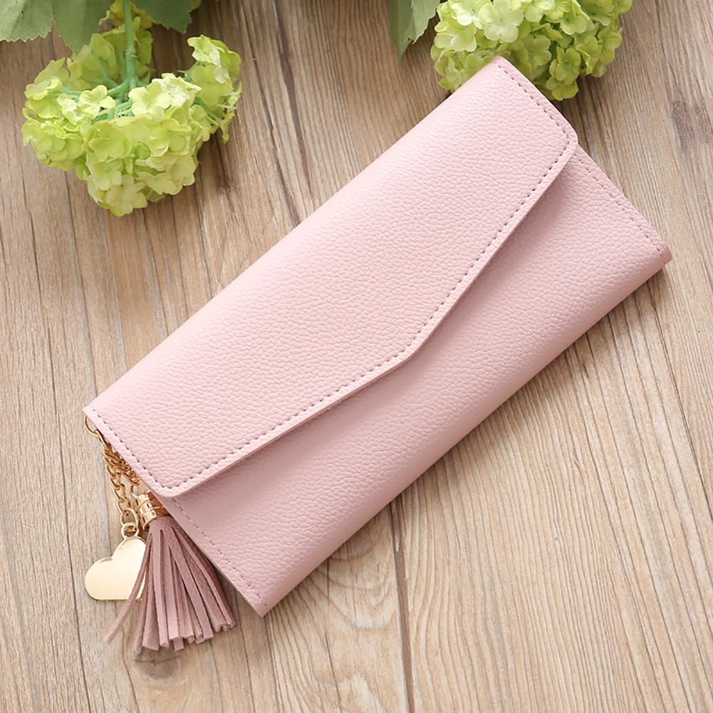 Tassels Long Wallet Ladies PU Leather Thin Mobile Holder Money Bag